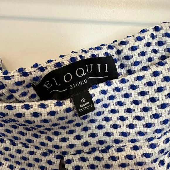 Eloquii Blue and White Geometric Midi Skirt NWT - Picture 2 of 3